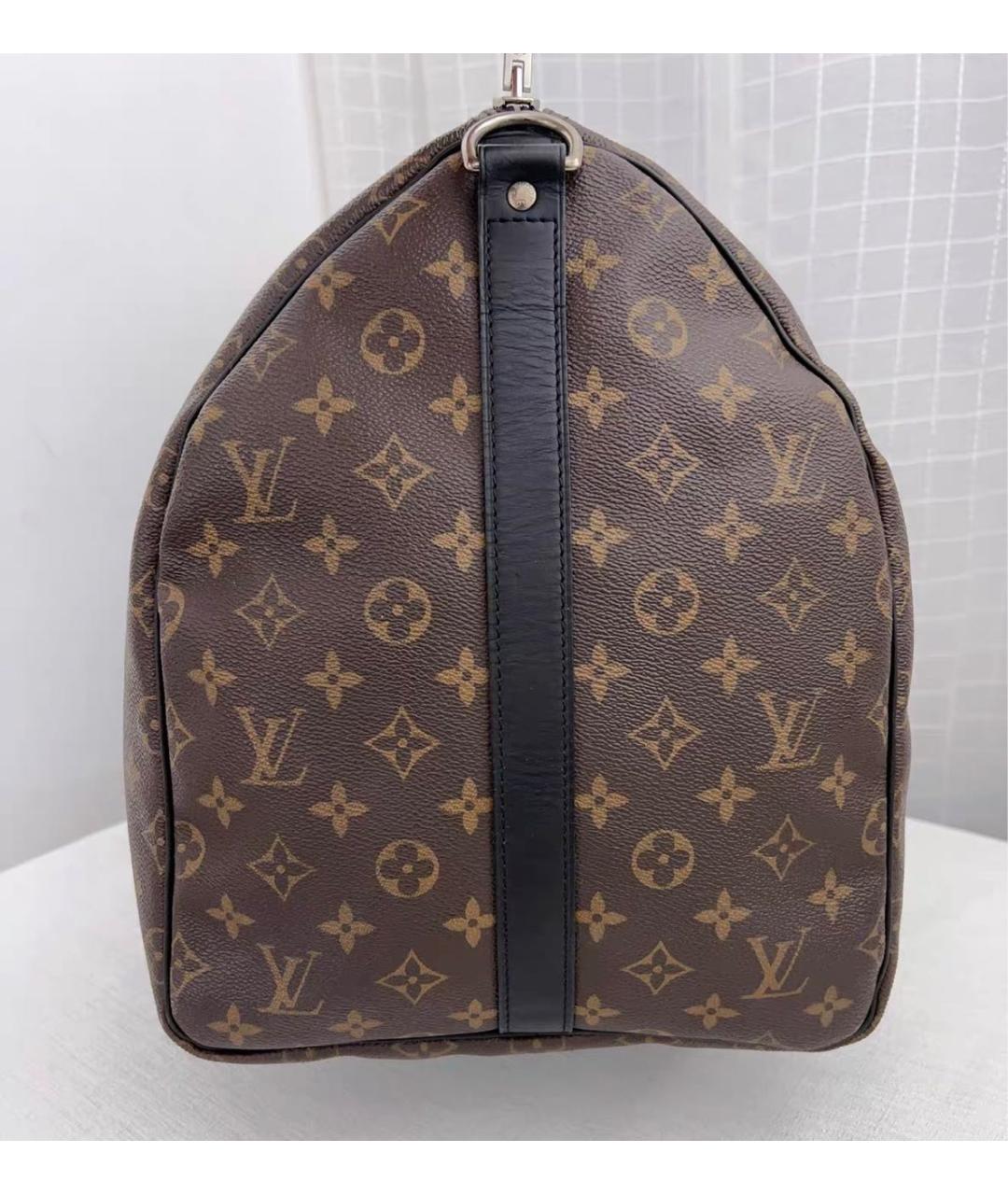 LOUIS VUITTON Коричневая кожаная дорожная/спортивная сумка, фото 3
