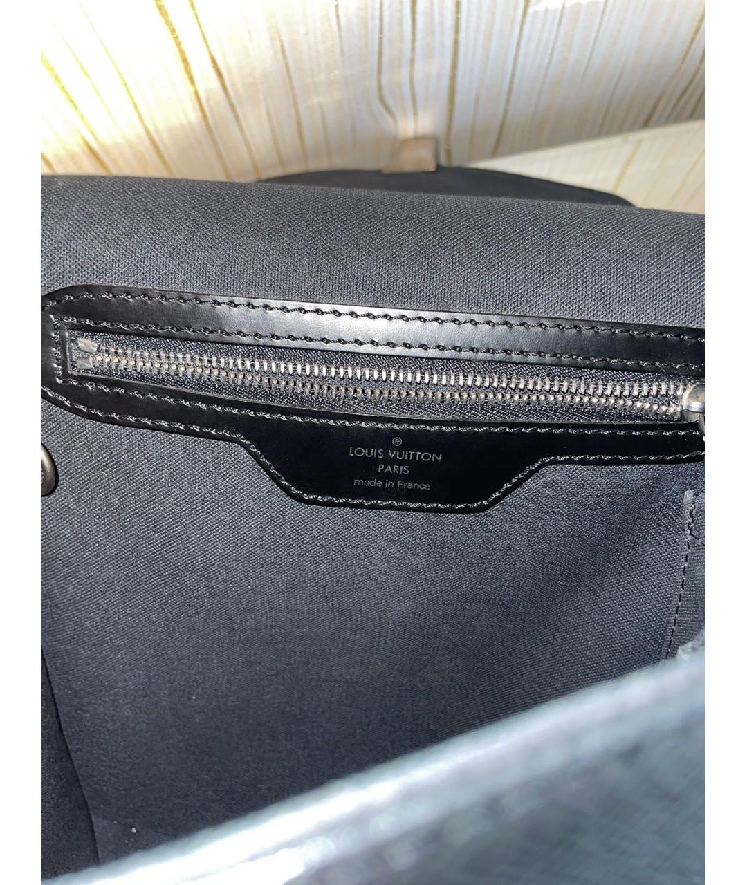 LOUIS VUITTON Черная кожаная сумка на плечо, фото 3