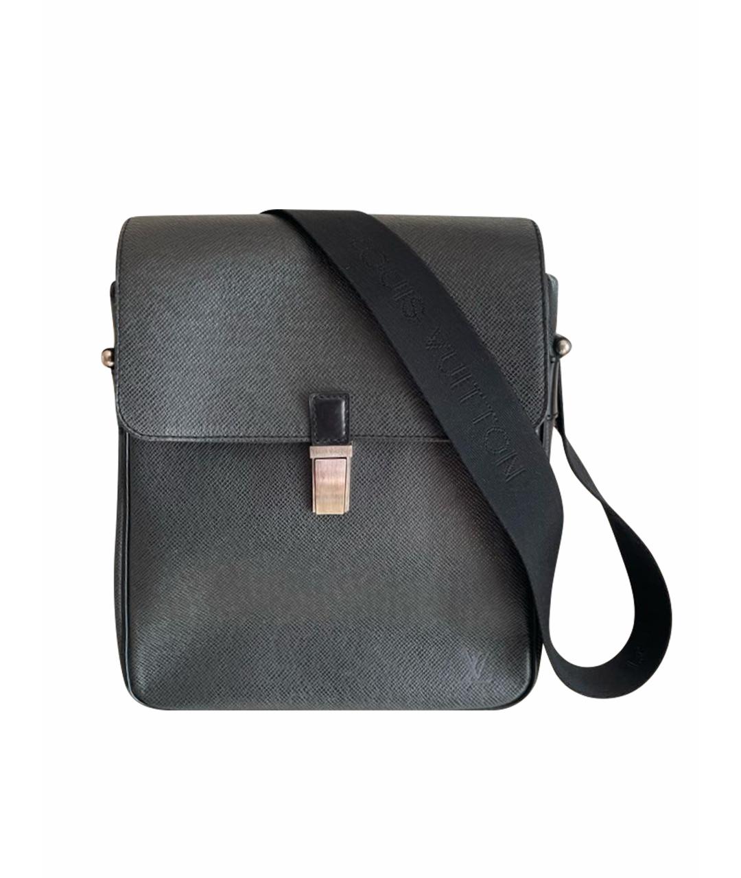 LOUIS VUITTON Черная кожаная сумка на плечо, фото 1