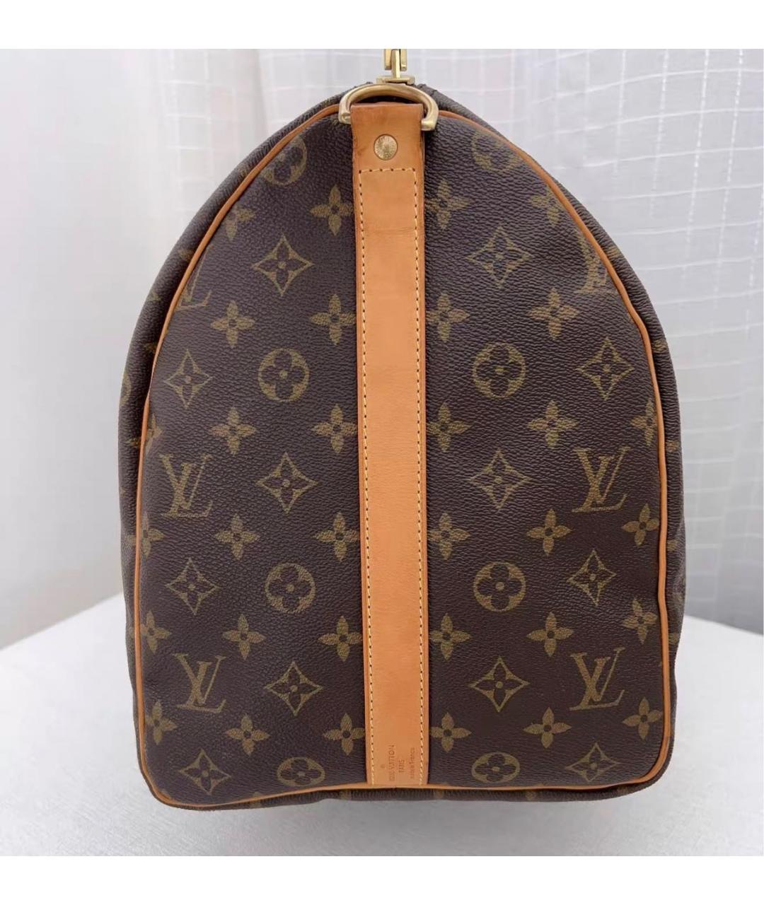 LOUIS VUITTON Коричневая кожаная дорожная/спортивная сумка, фото 5