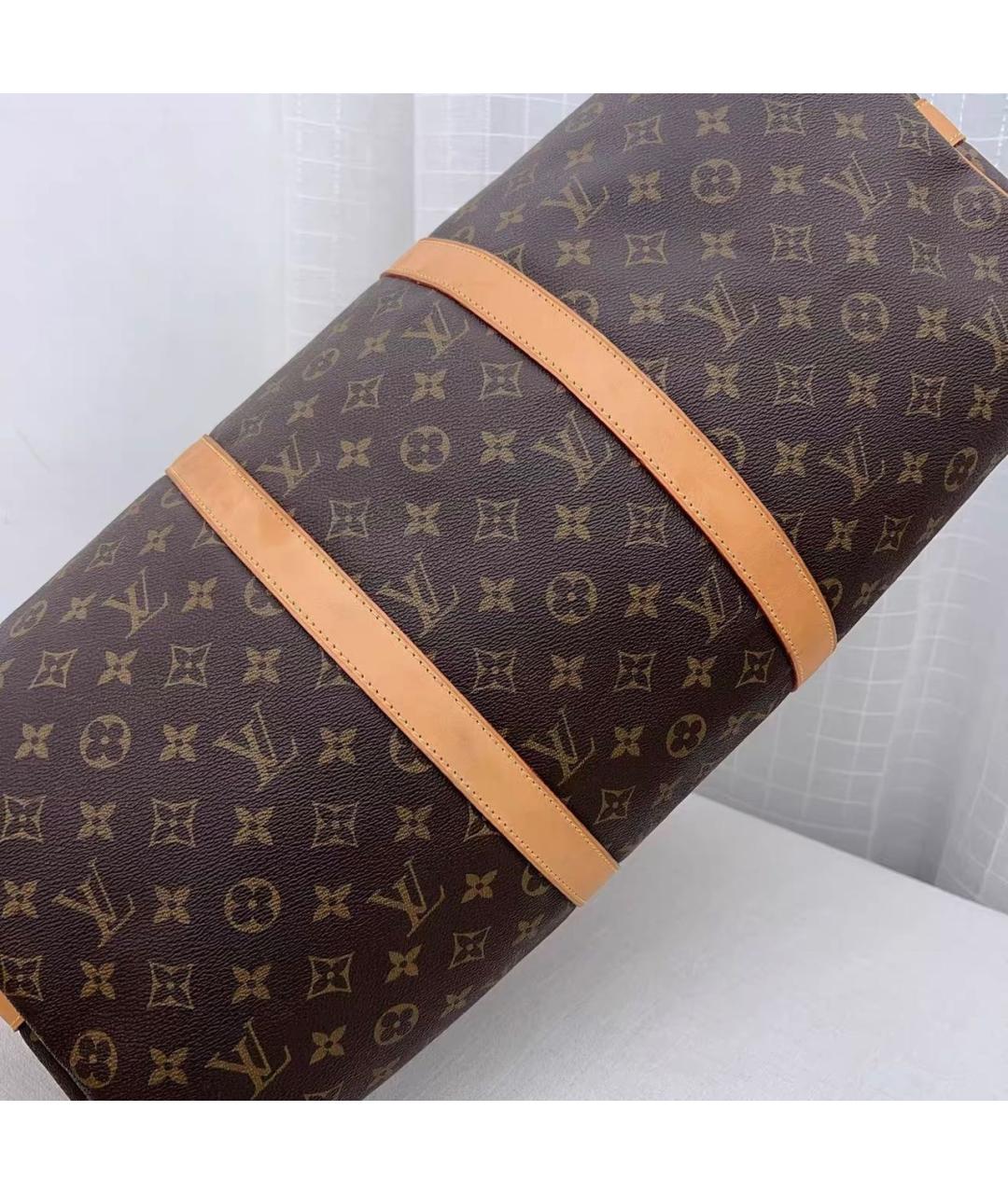 LOUIS VUITTON Коричневая кожаная дорожная/спортивная сумка, фото 3