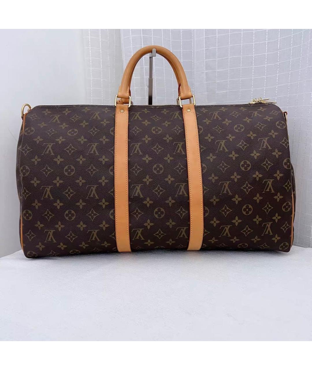 LOUIS VUITTON Коричневая кожаная дорожная/спортивная сумка, фото 2