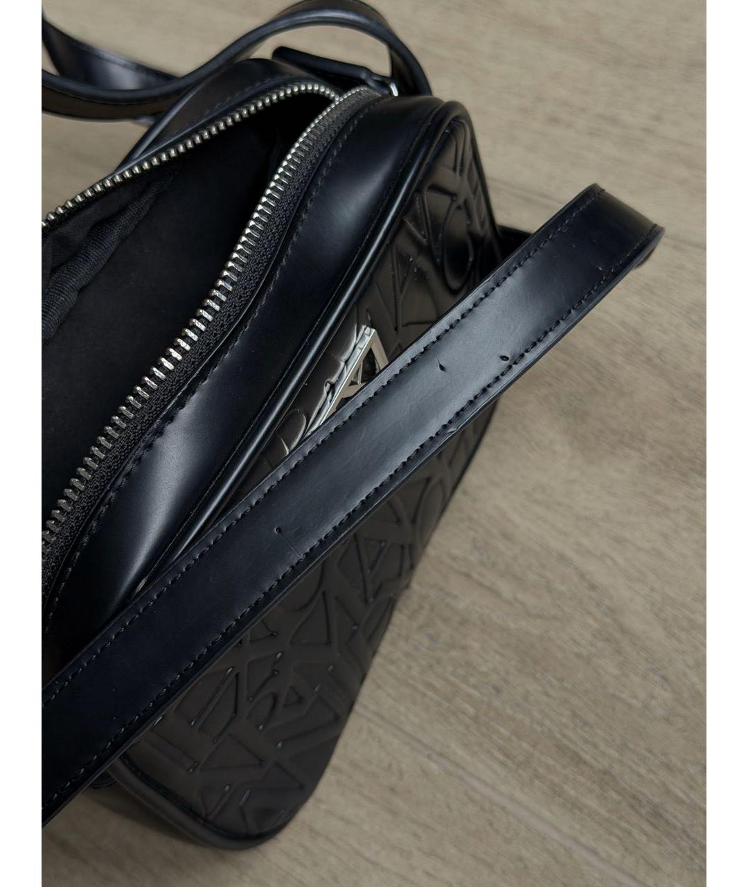 ARMANI EXCHANGE Черная сумка через плечо из искусственной кожи, фото 6