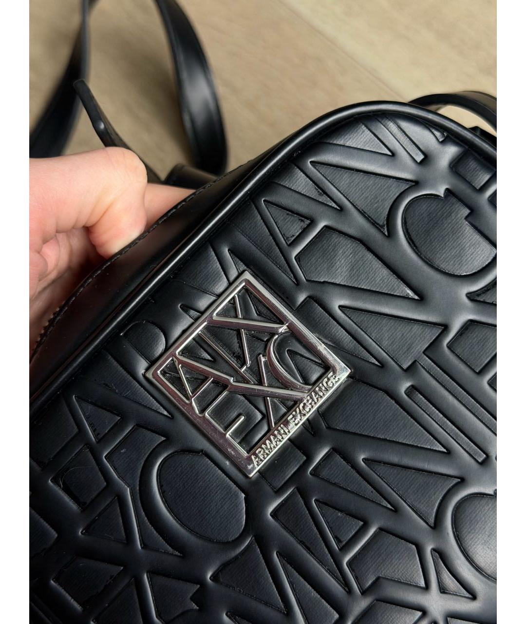 ARMANI EXCHANGE Черная сумка через плечо из искусственной кожи, фото 7