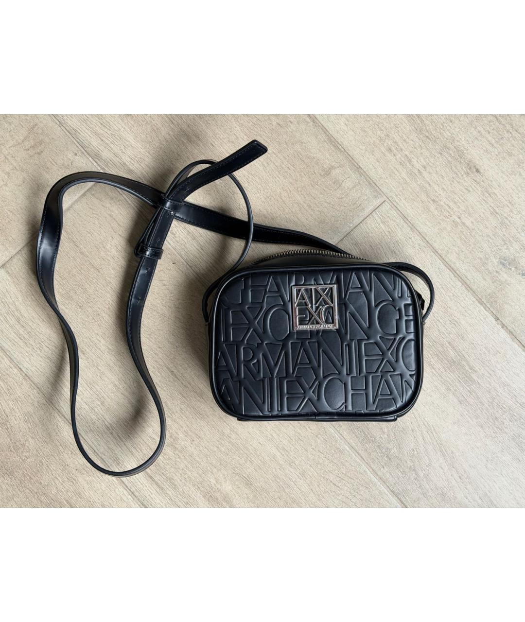 ARMANI EXCHANGE Черная сумка через плечо из искусственной кожи, фото 9