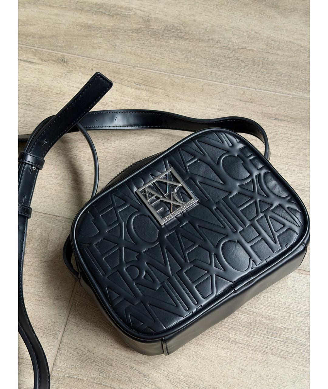 ARMANI EXCHANGE Черная сумка через плечо из искусственной кожи, фото 2