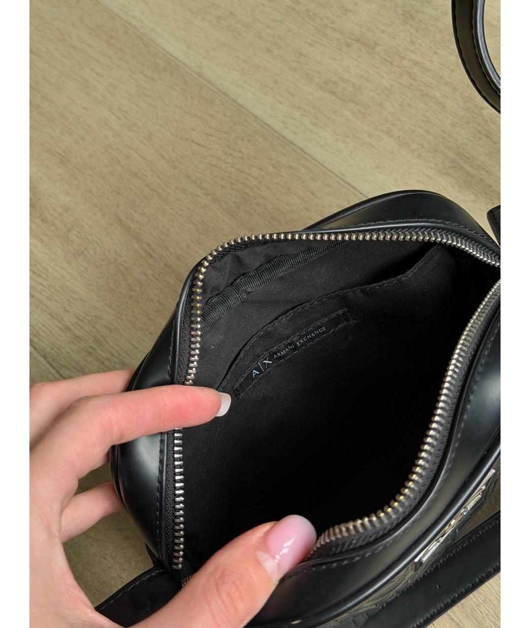 ARMANI EXCHANGE Черная сумка через плечо из искусственной кожи, фото 4