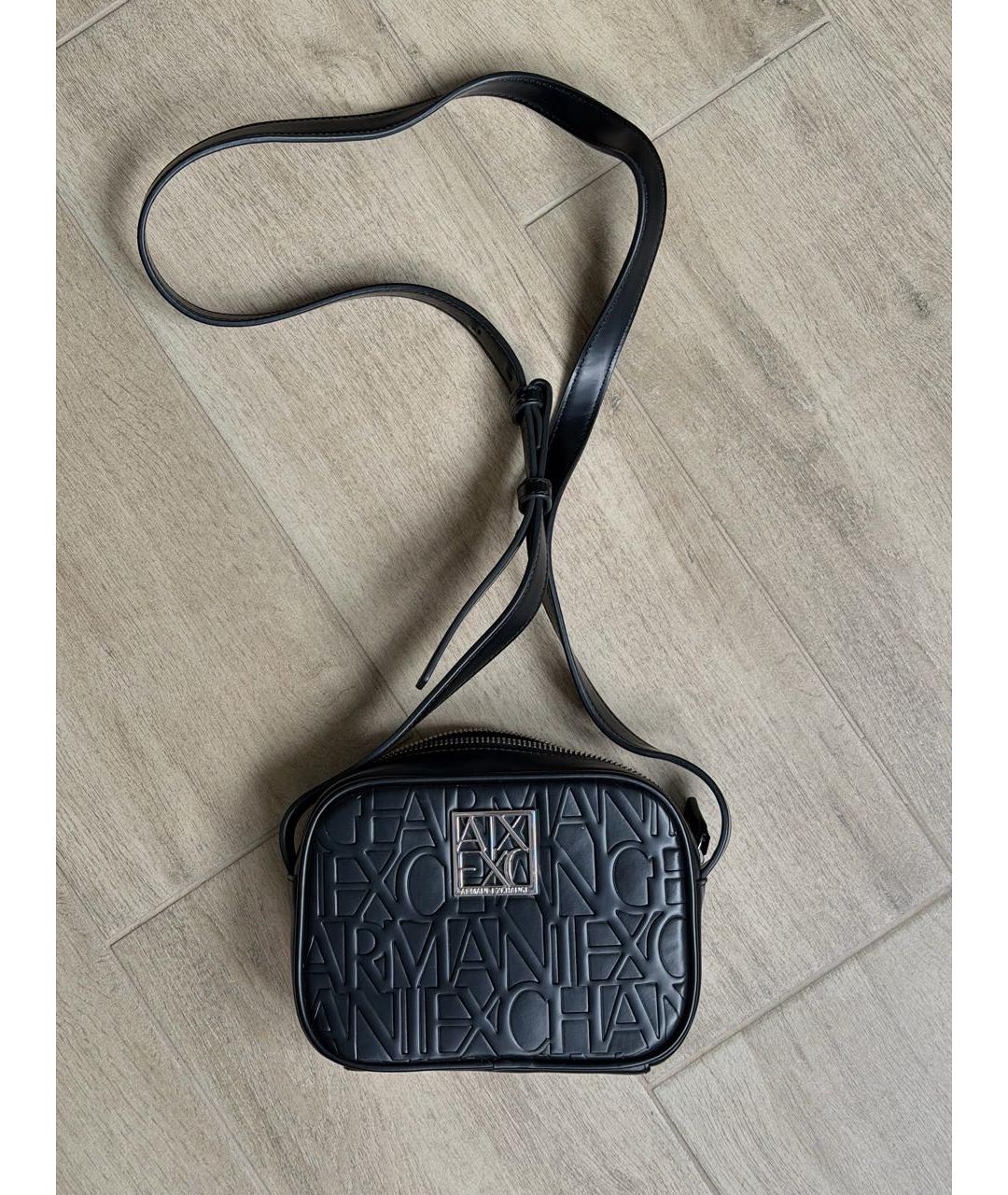 ARMANI EXCHANGE Черная сумка через плечо из искусственной кожи, фото 8