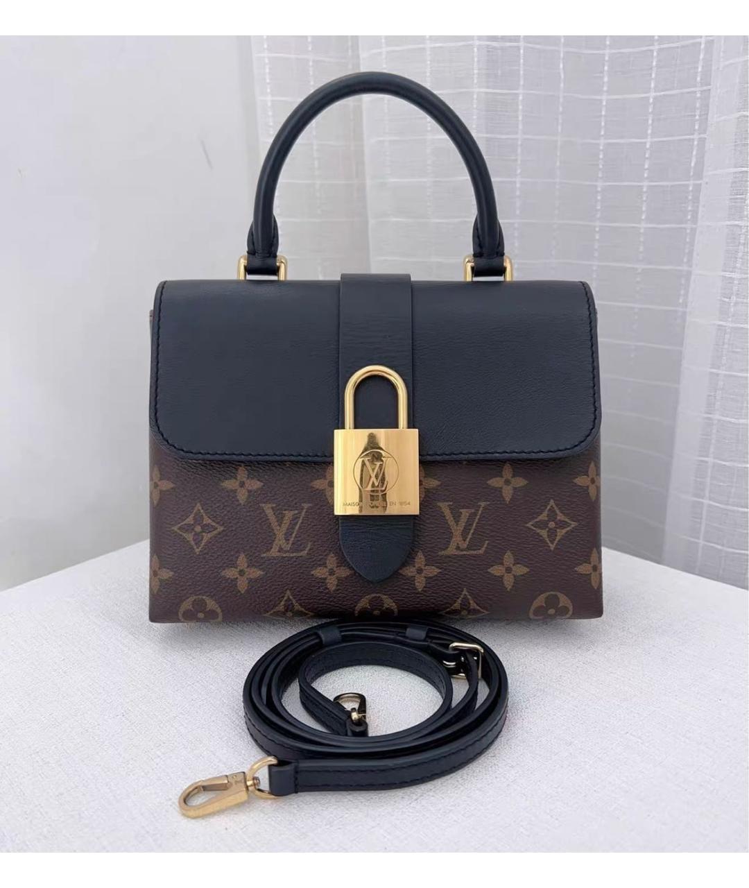 LOUIS VUITTON Черная кожаная сумка через плечо, фото 8