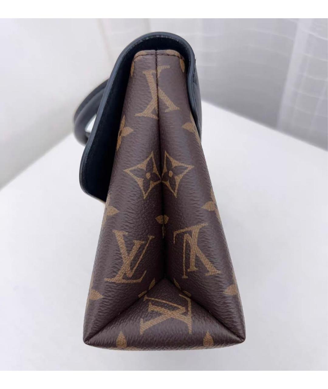 LOUIS VUITTON Черная кожаная сумка через плечо, фото 5