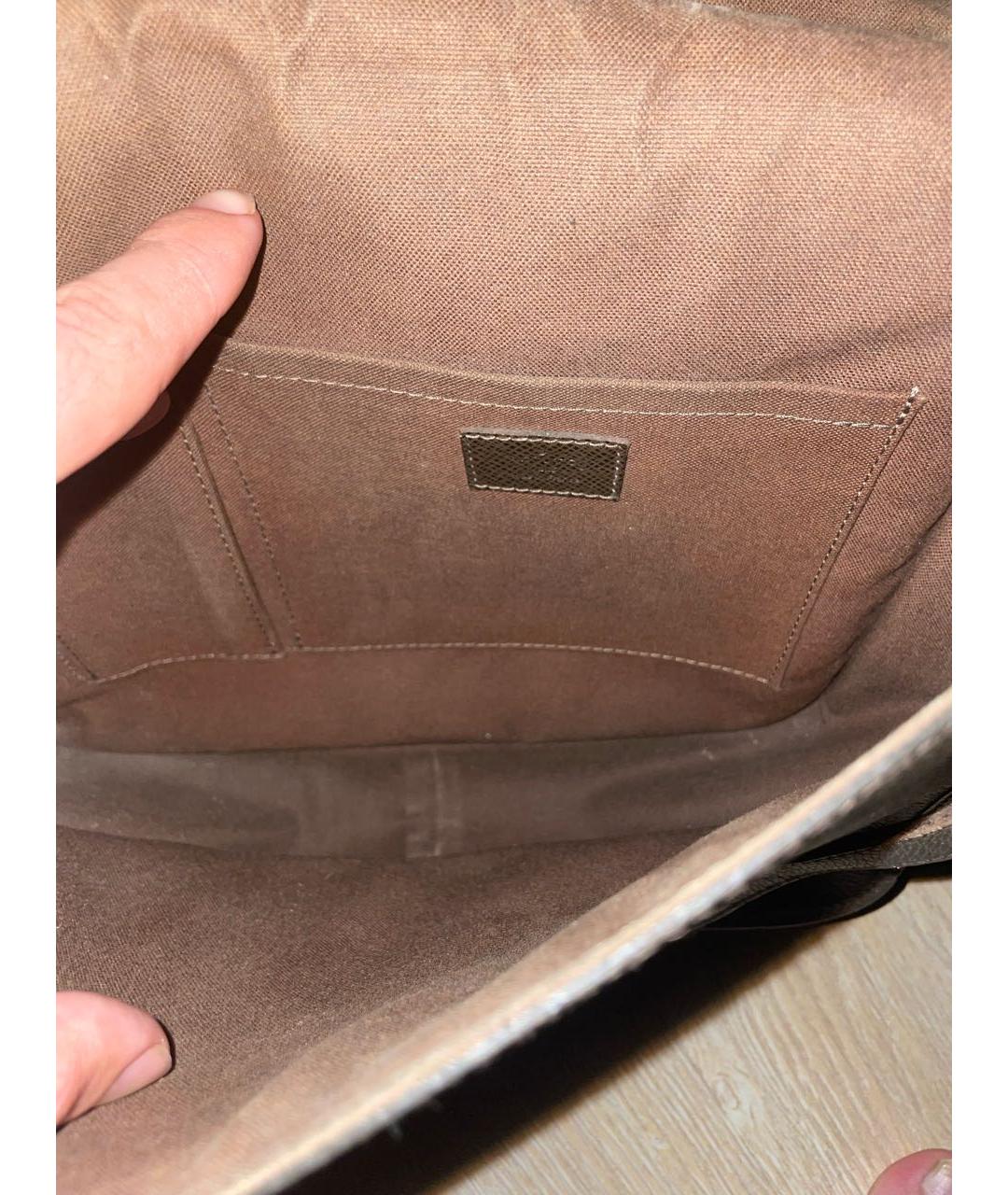 LOUIS VUITTON Коричневая кожаная сумка на плечо, фото 7