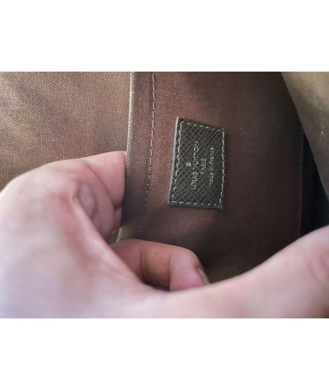 LOUIS VUITTON Коричневая кожаная сумка на плечо, фото 4