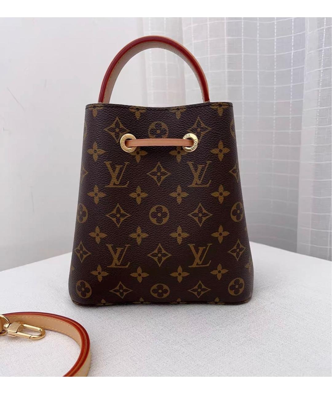 LOUIS VUITTON Коричневая кожаная сумка через плечо, фото 2