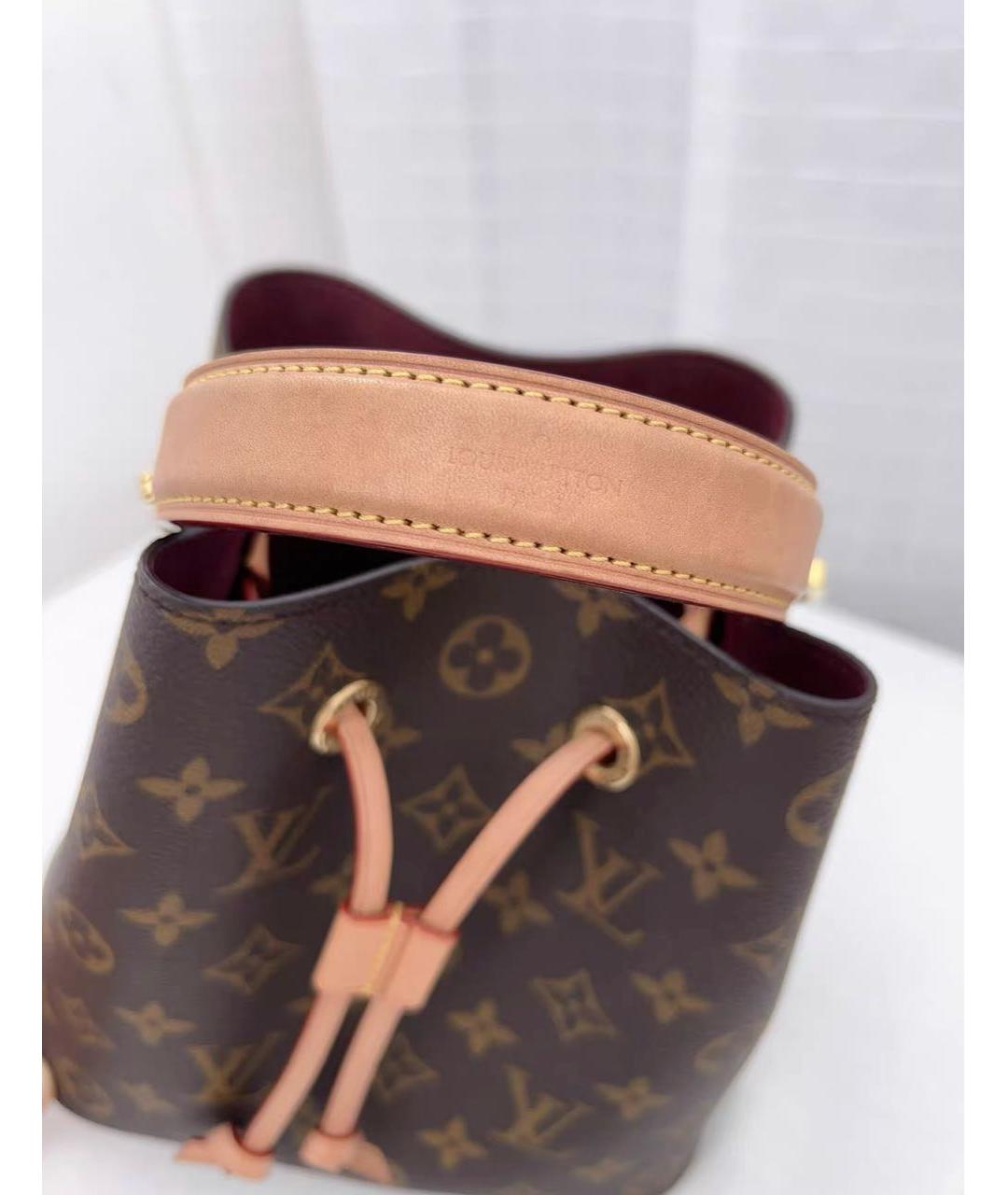 LOUIS VUITTON Коричневая кожаная сумка через плечо, фото 6