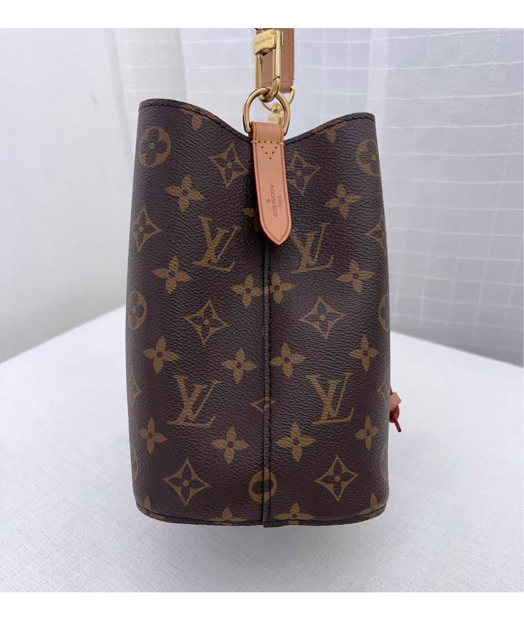 LOUIS VUITTON Коричневая кожаная сумка через плечо, фото 5