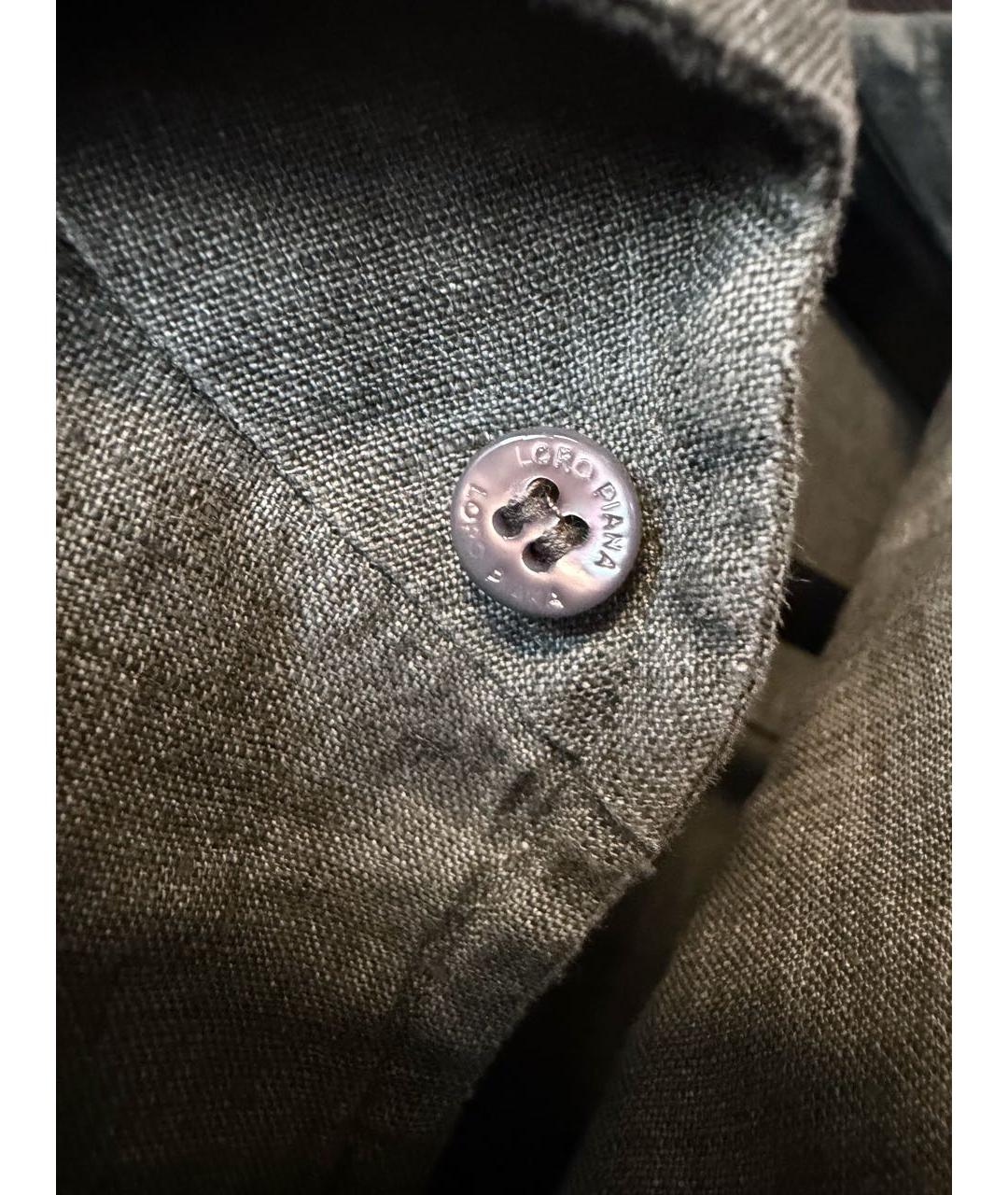 LORO PIANA Зеленая льняная кэжуал рубашка, фото 6