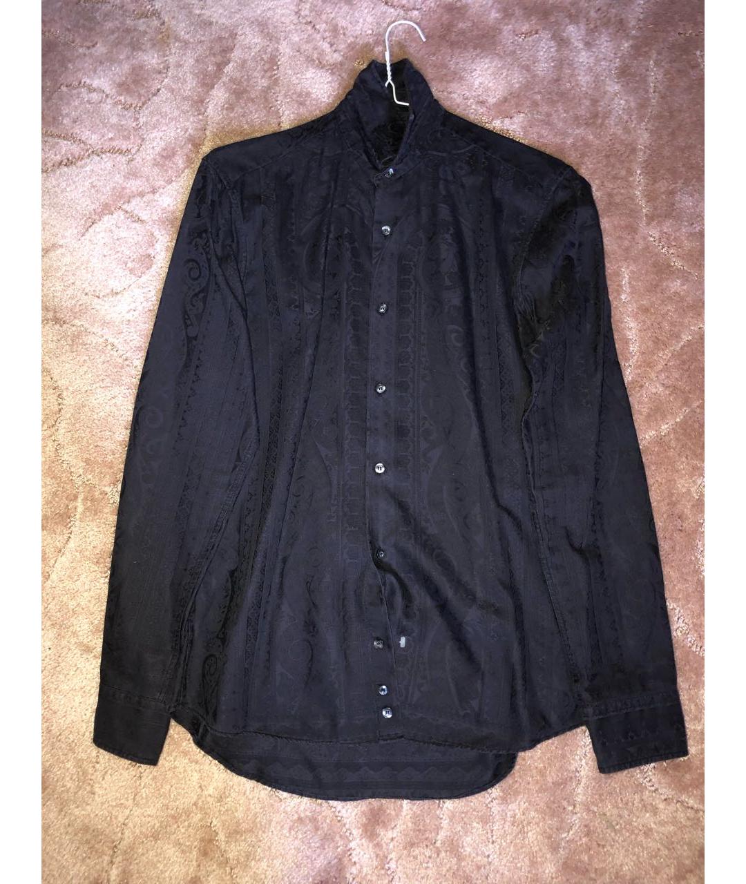 ETRO Черная хлопковая классическая рубашка, фото 4