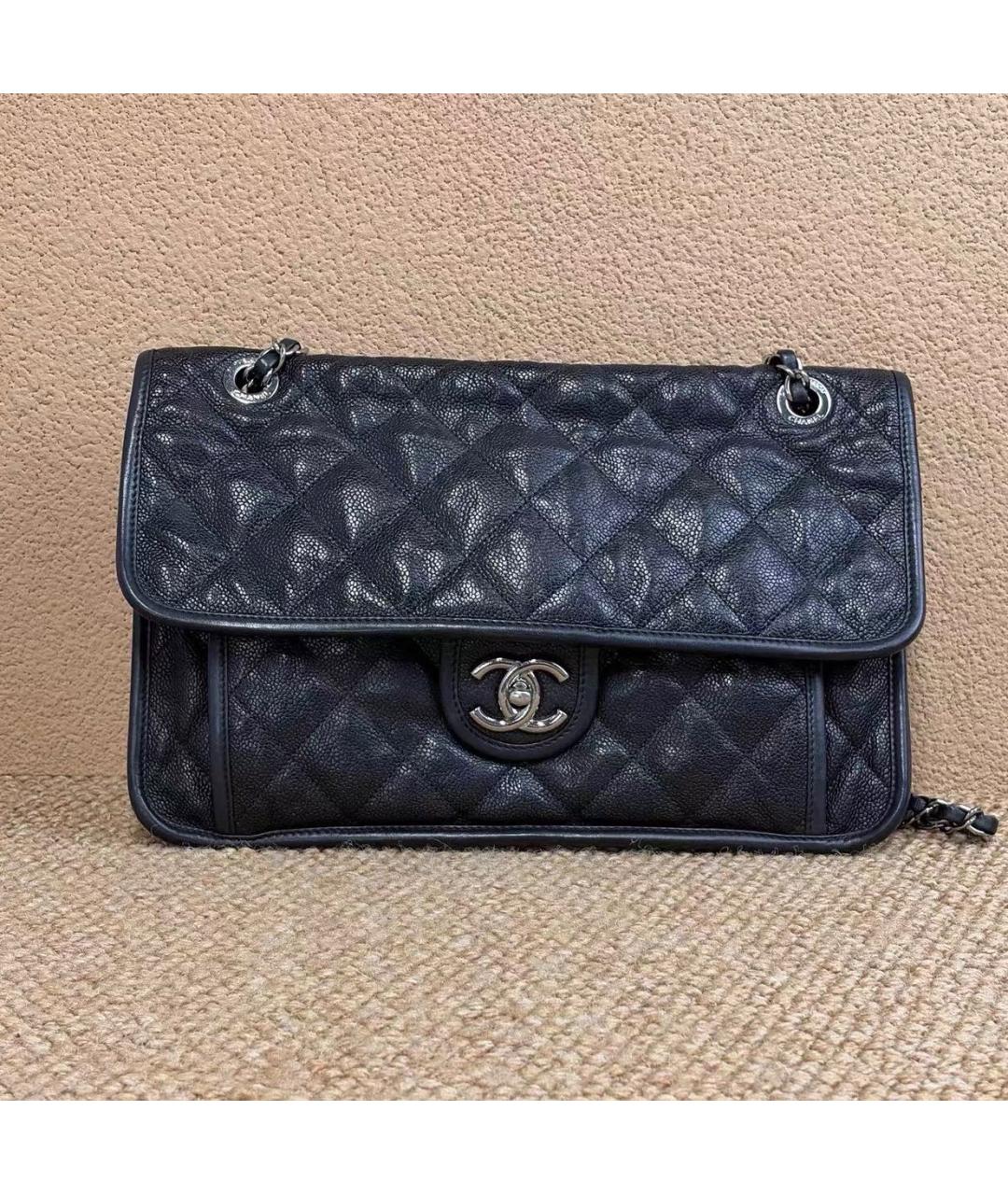 CHANEL Черная кожаная сумка через плечо, фото 8