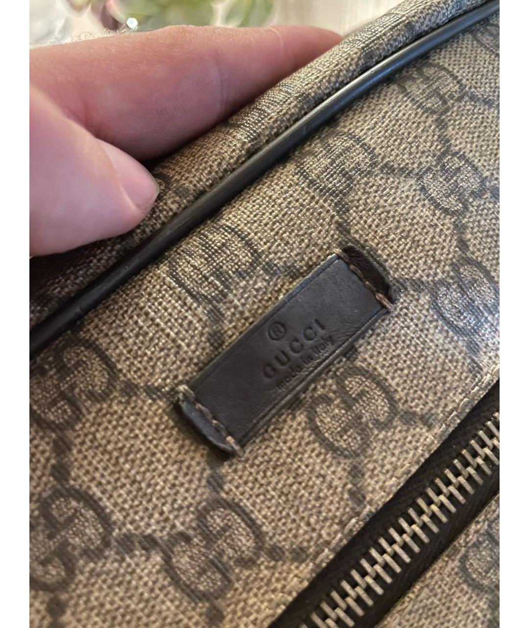 GUCCI Бежевая сумка через плечо из канвы, фото 4
