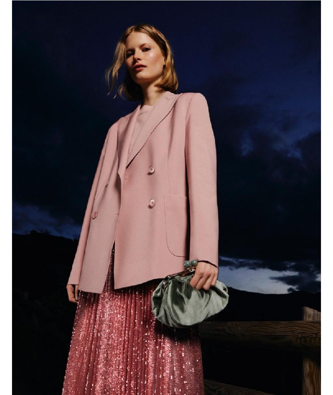 WEEKEND MAX MARA Розовая полиэстеровая юбка миди, фото 3