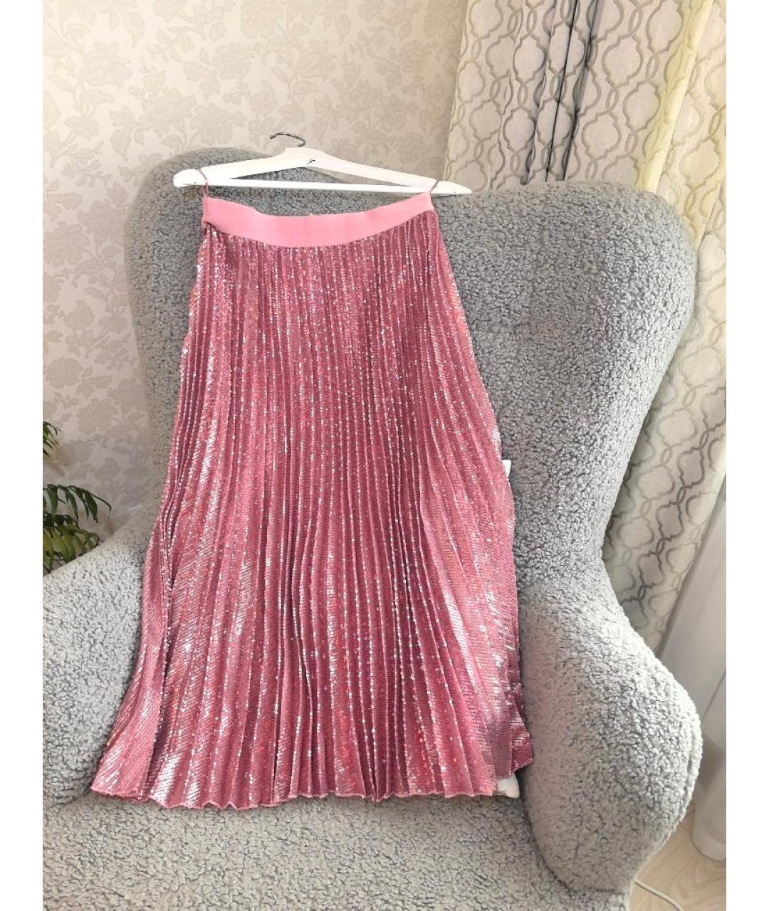 WEEKEND MAX MARA Розовая полиэстеровая юбка миди, фото 5