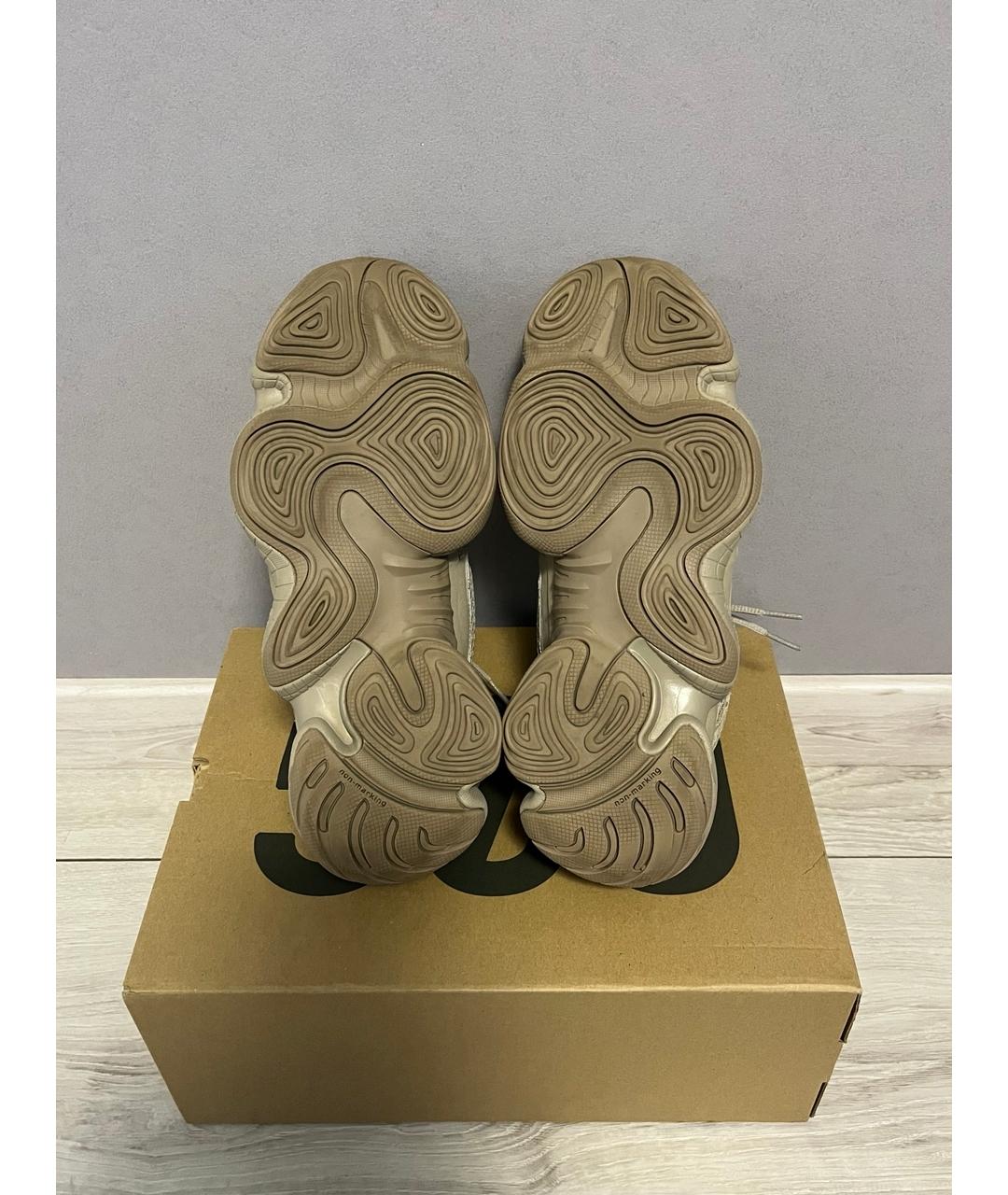 ADIDAS YEEZY Бежевые текстильные низкие кроссовки / кеды, фото 5