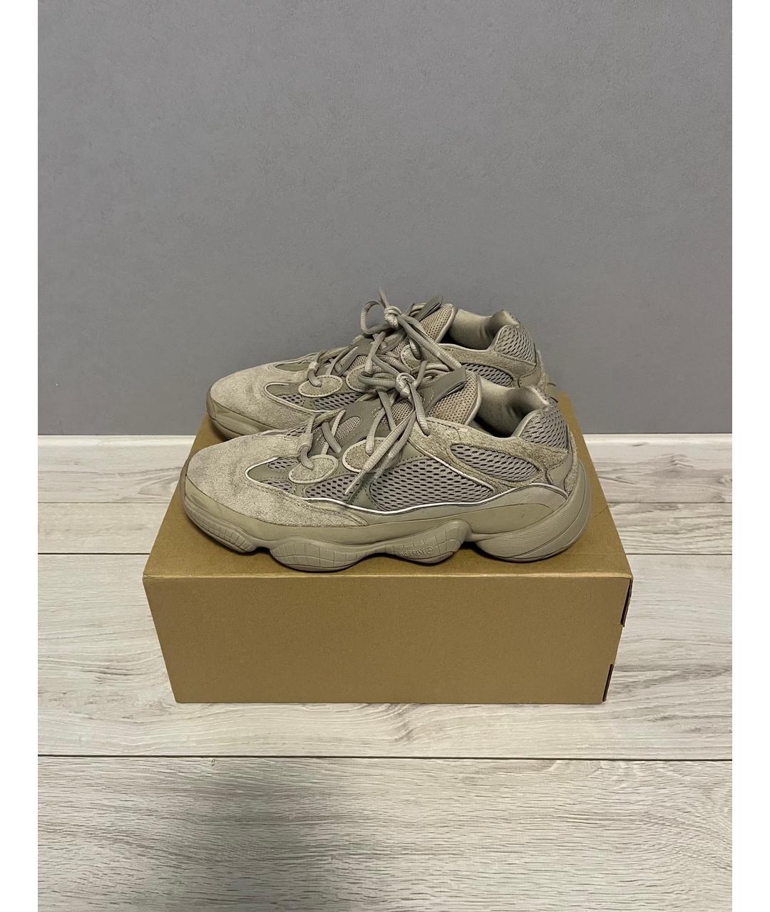 ADIDAS YEEZY Бежевые текстильные низкие кроссовки / кеды, фото 9