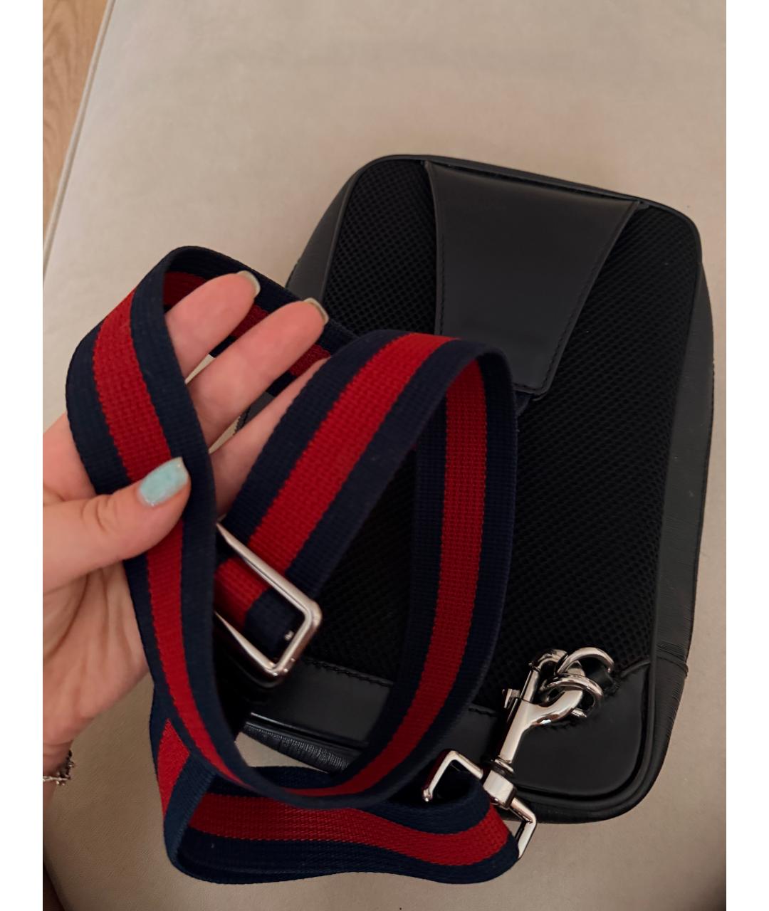 GUCCI Черная сумка на плечо из канвы, фото 2