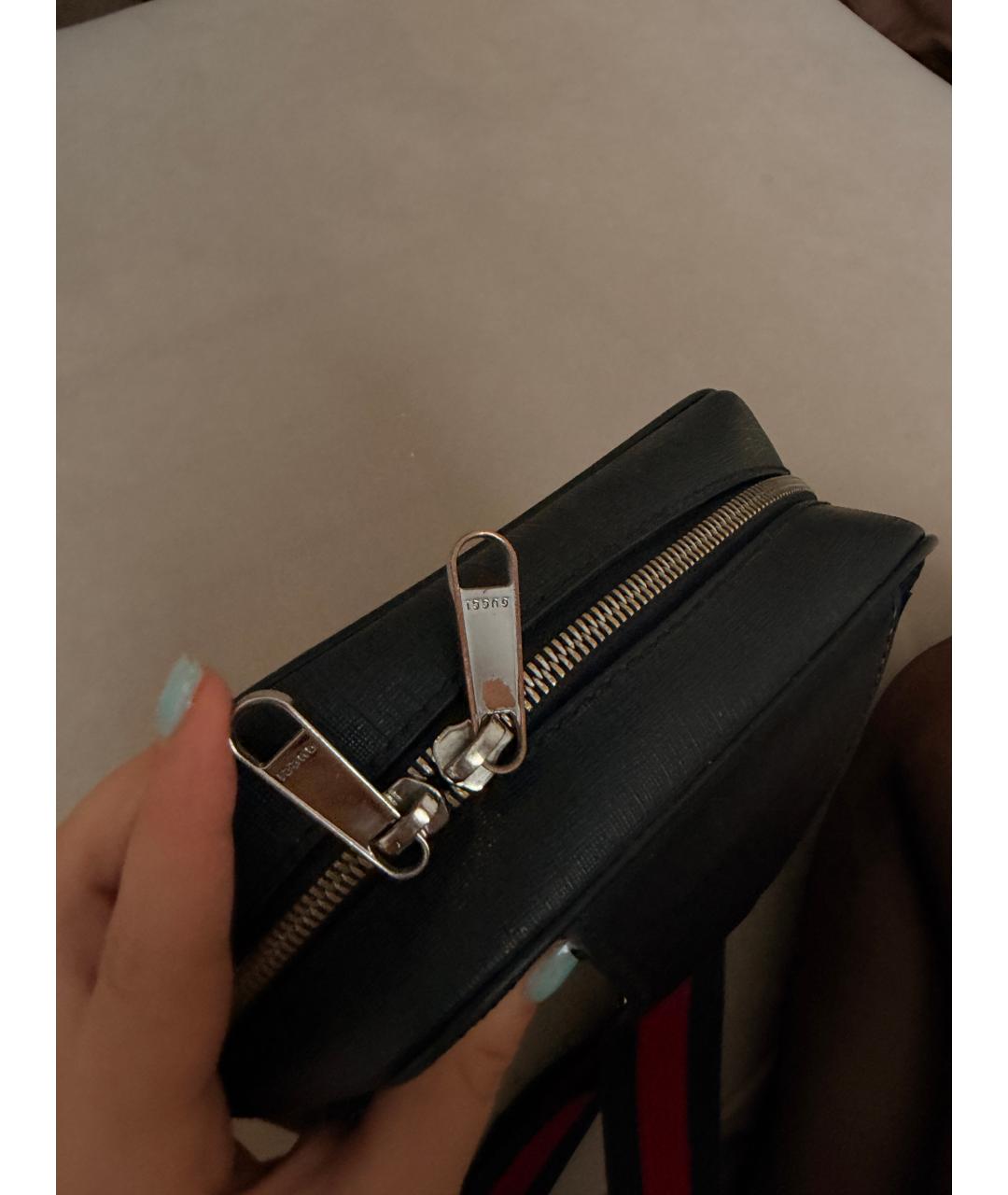 GUCCI Черная сумка на плечо из канвы, фото 3