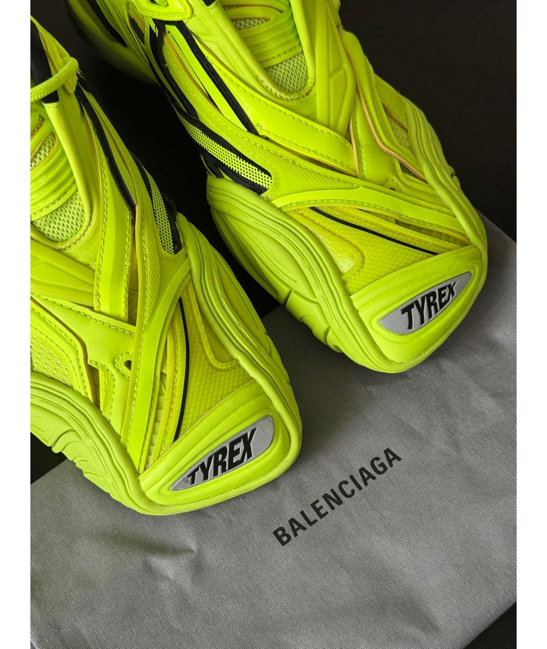 BALENCIAGA Салатовые текстильные кроссовки, фото 3