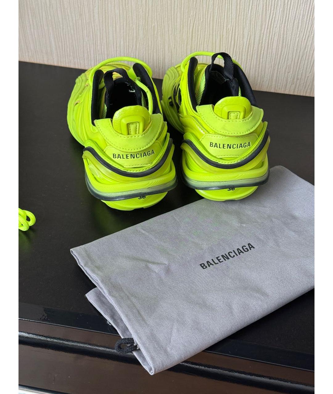 BALENCIAGA Салатовые текстильные кроссовки, фото 4