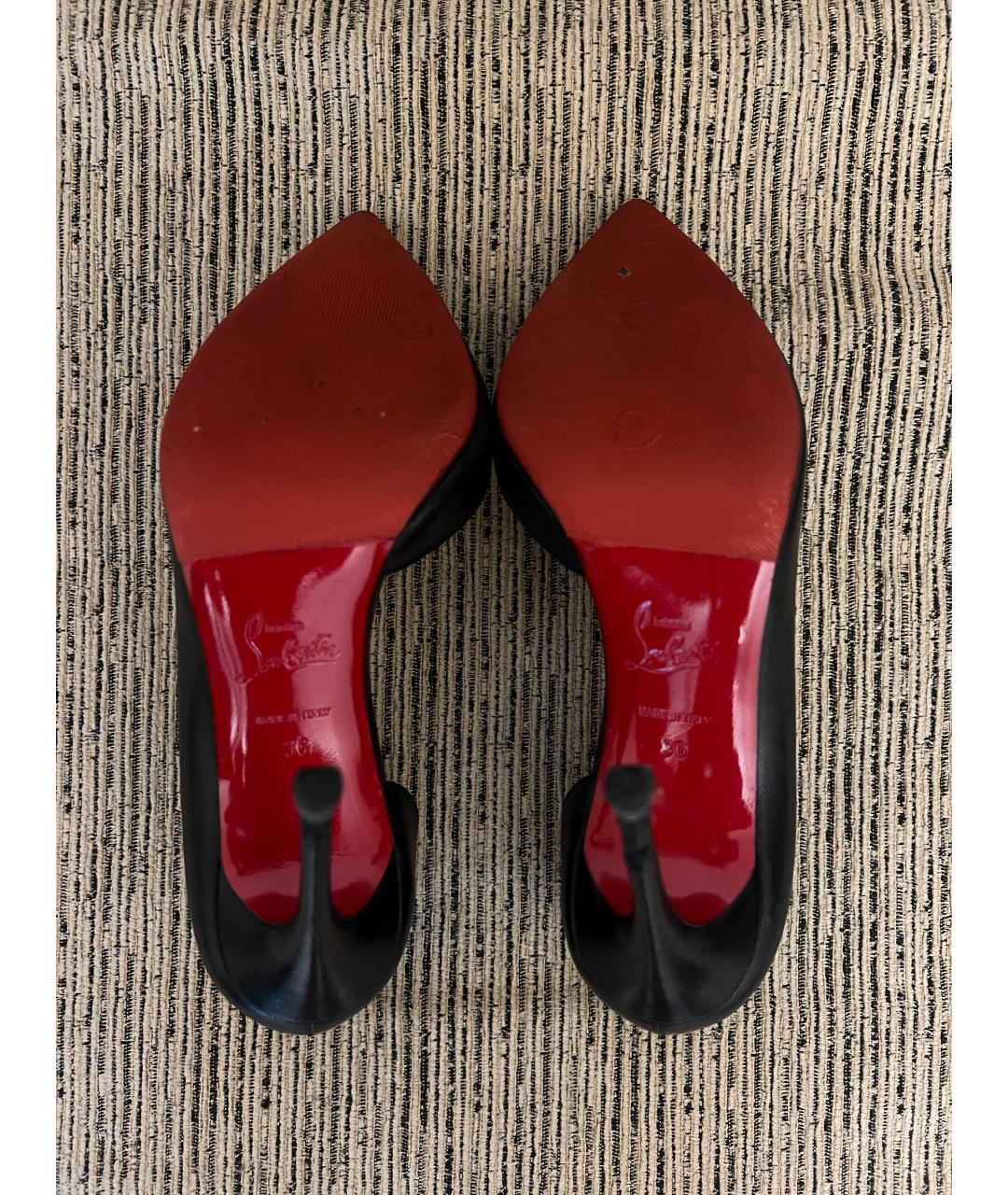 CHRISTIAN LOUBOUTIN Черные кожаные туфли, фото 5