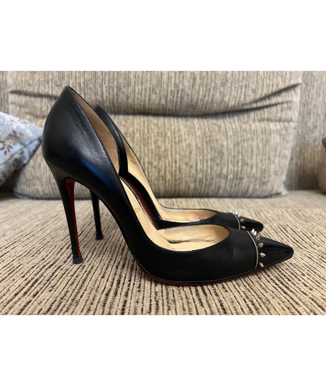 CHRISTIAN LOUBOUTIN Черные кожаные туфли, фото 7