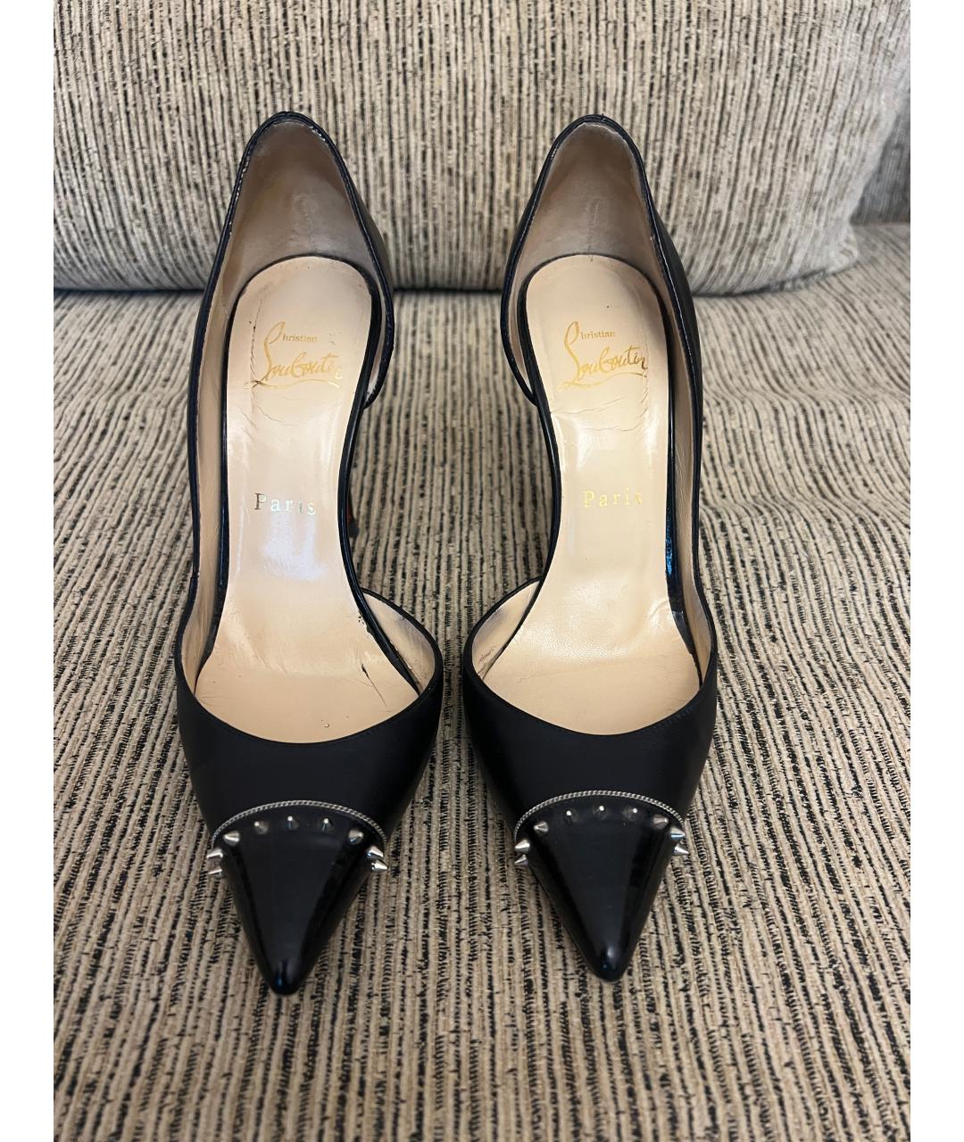 CHRISTIAN LOUBOUTIN Черные кожаные туфли, фото 2