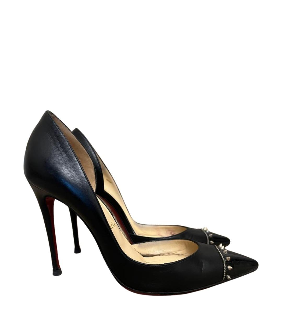 CHRISTIAN LOUBOUTIN Черные кожаные туфли, фото 1