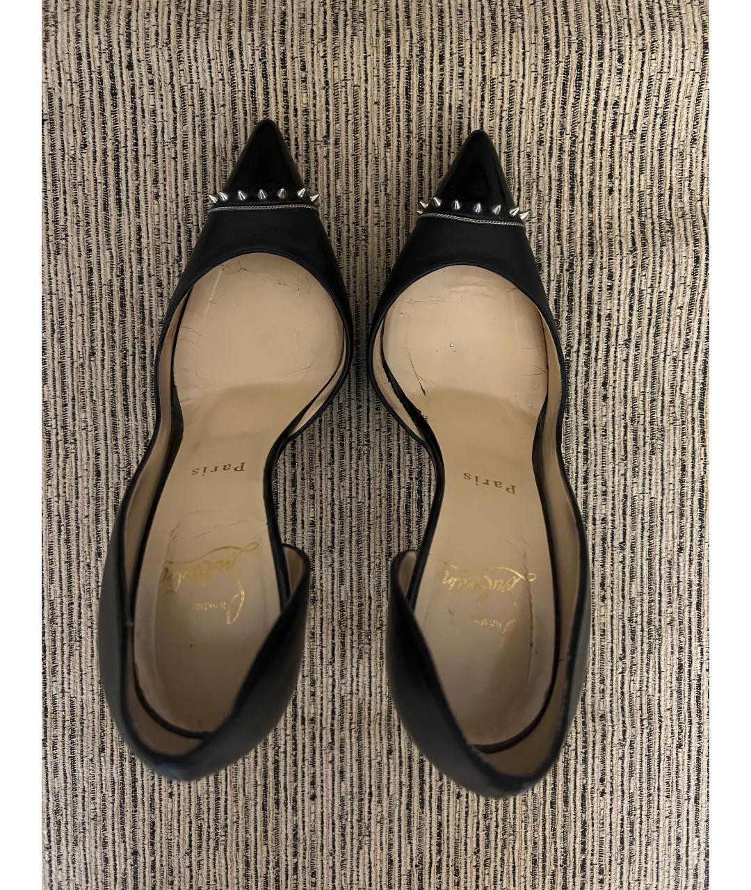 CHRISTIAN LOUBOUTIN Черные кожаные туфли, фото 3