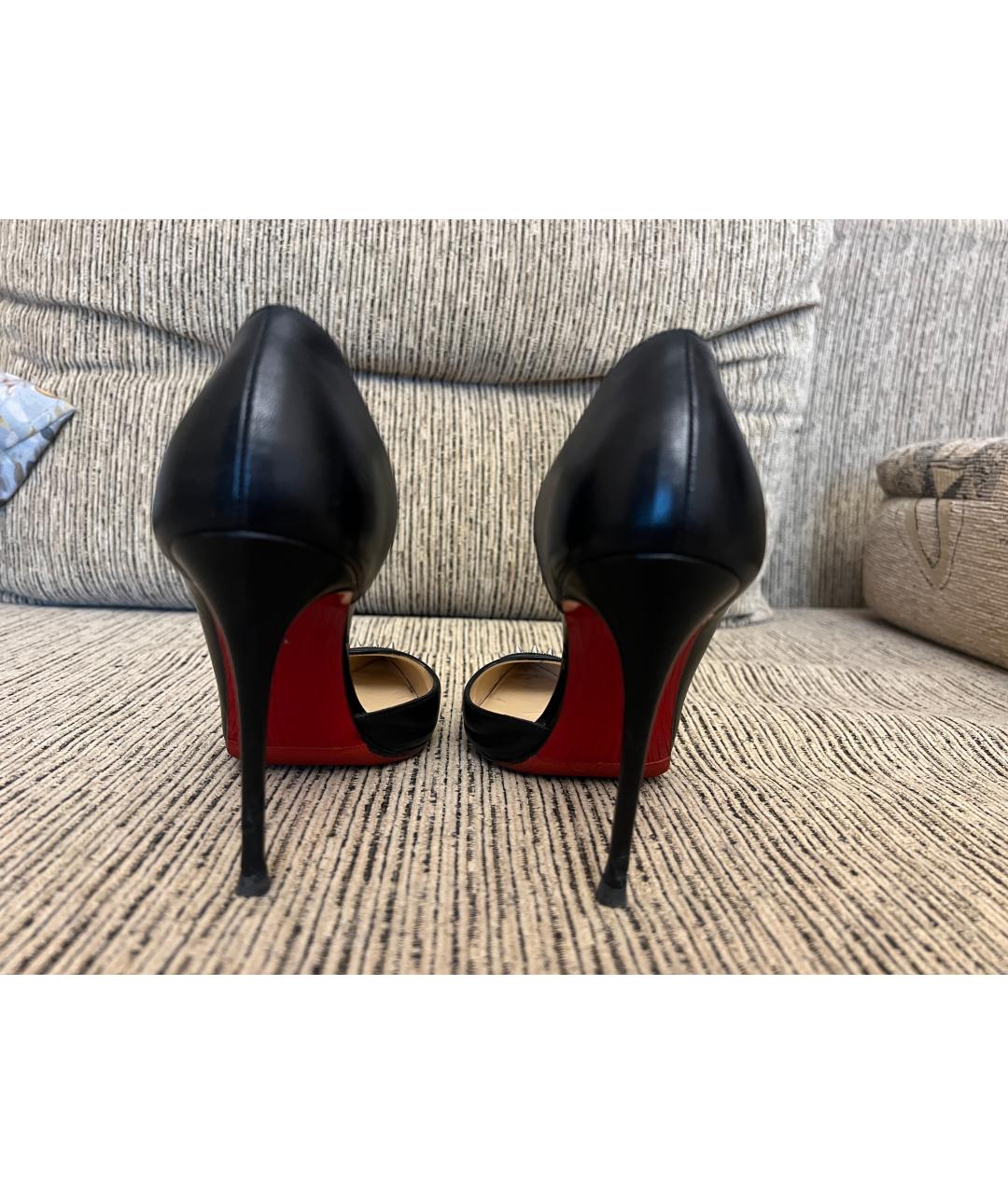 CHRISTIAN LOUBOUTIN Черные кожаные туфли, фото 4