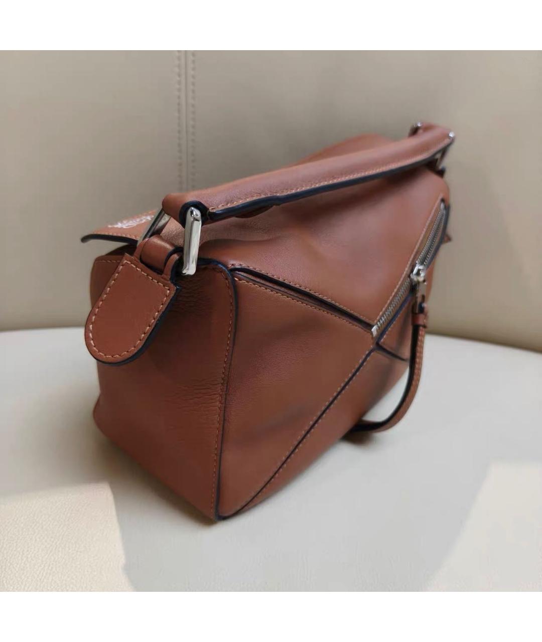 LOEWE Коричневая кожаная сумка через плечо, фото 3