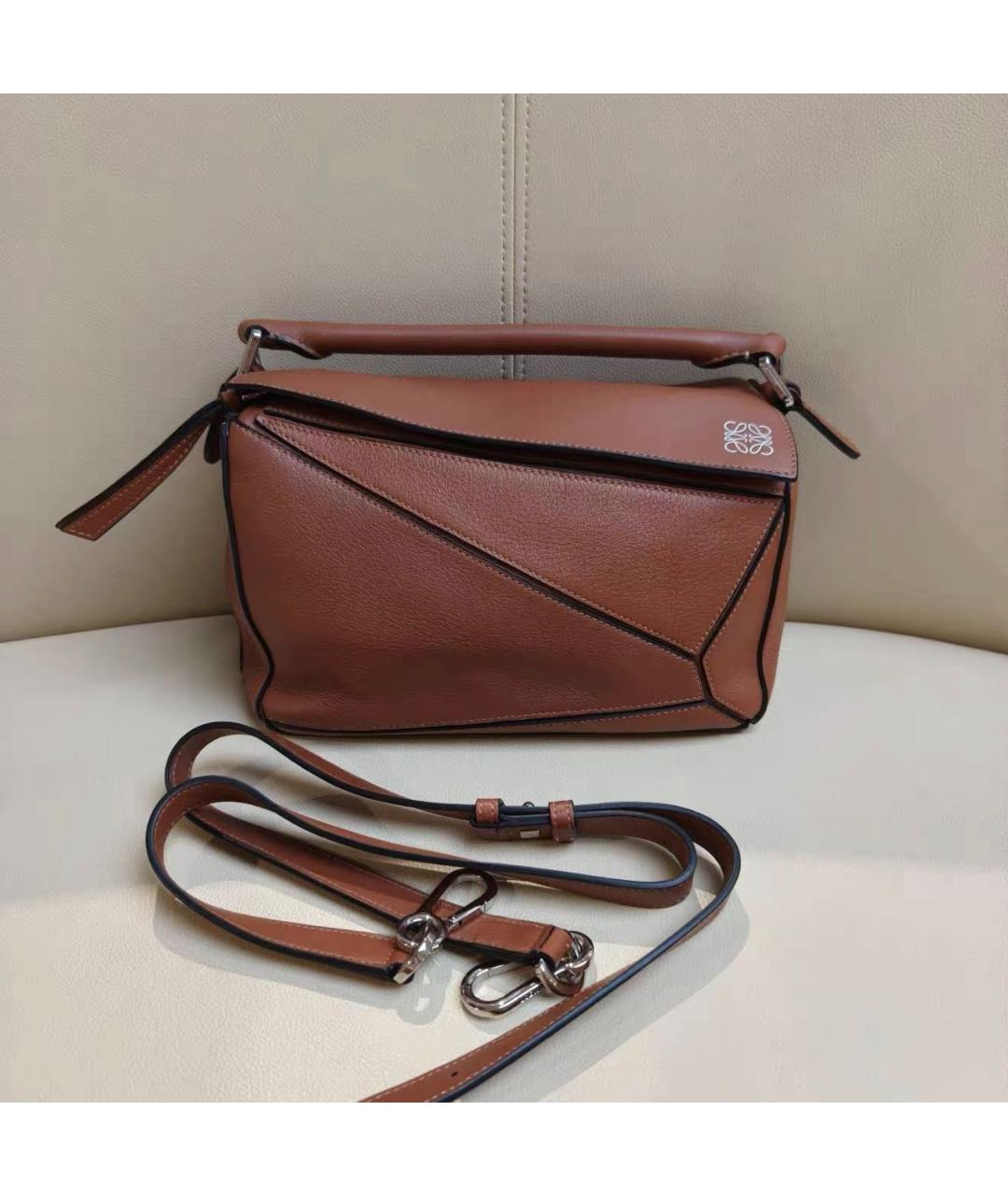 LOEWE Коричневая кожаная сумка через плечо, фото 7