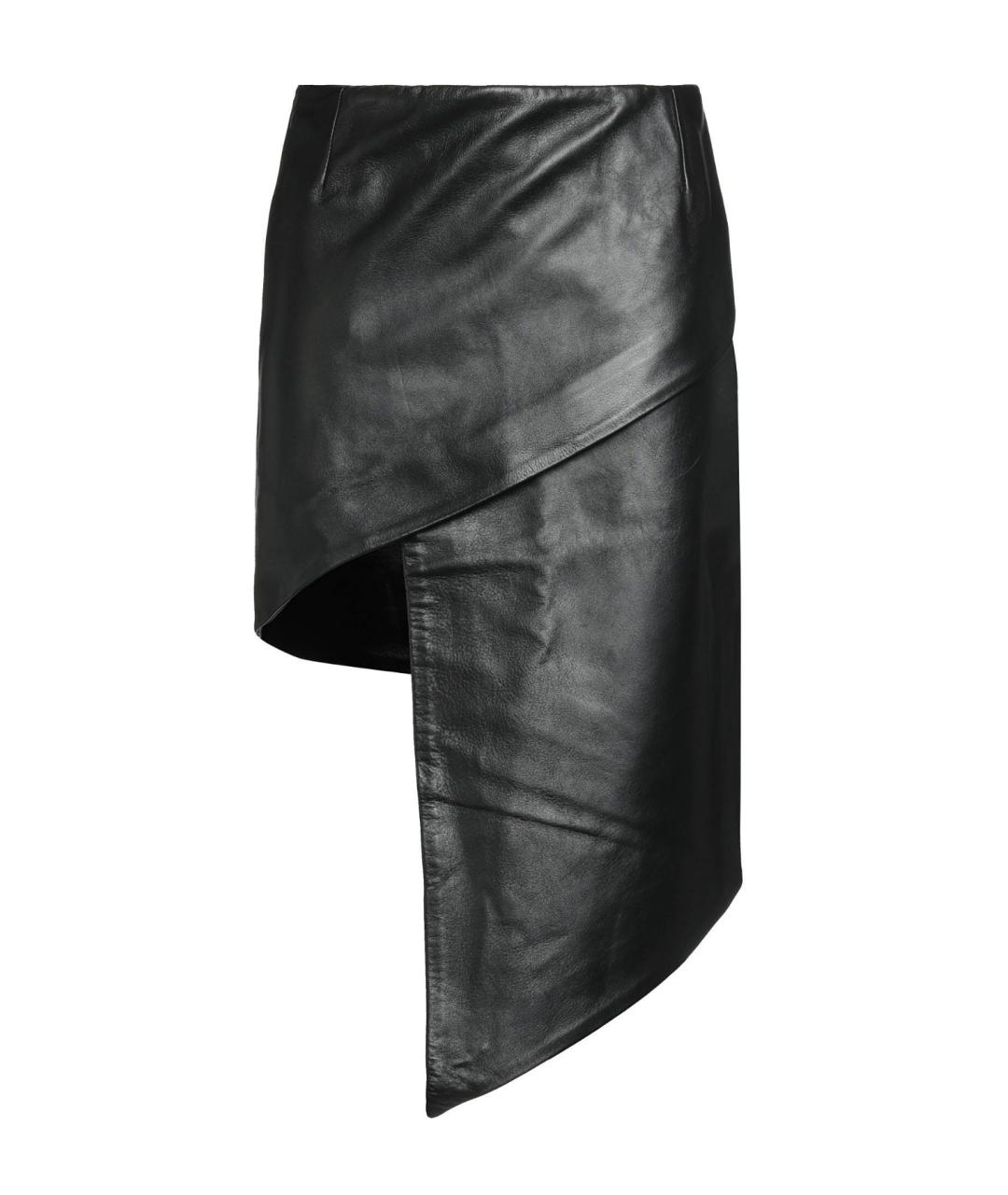 VETEMENTS Черная кожаная юбка мини, фото 1