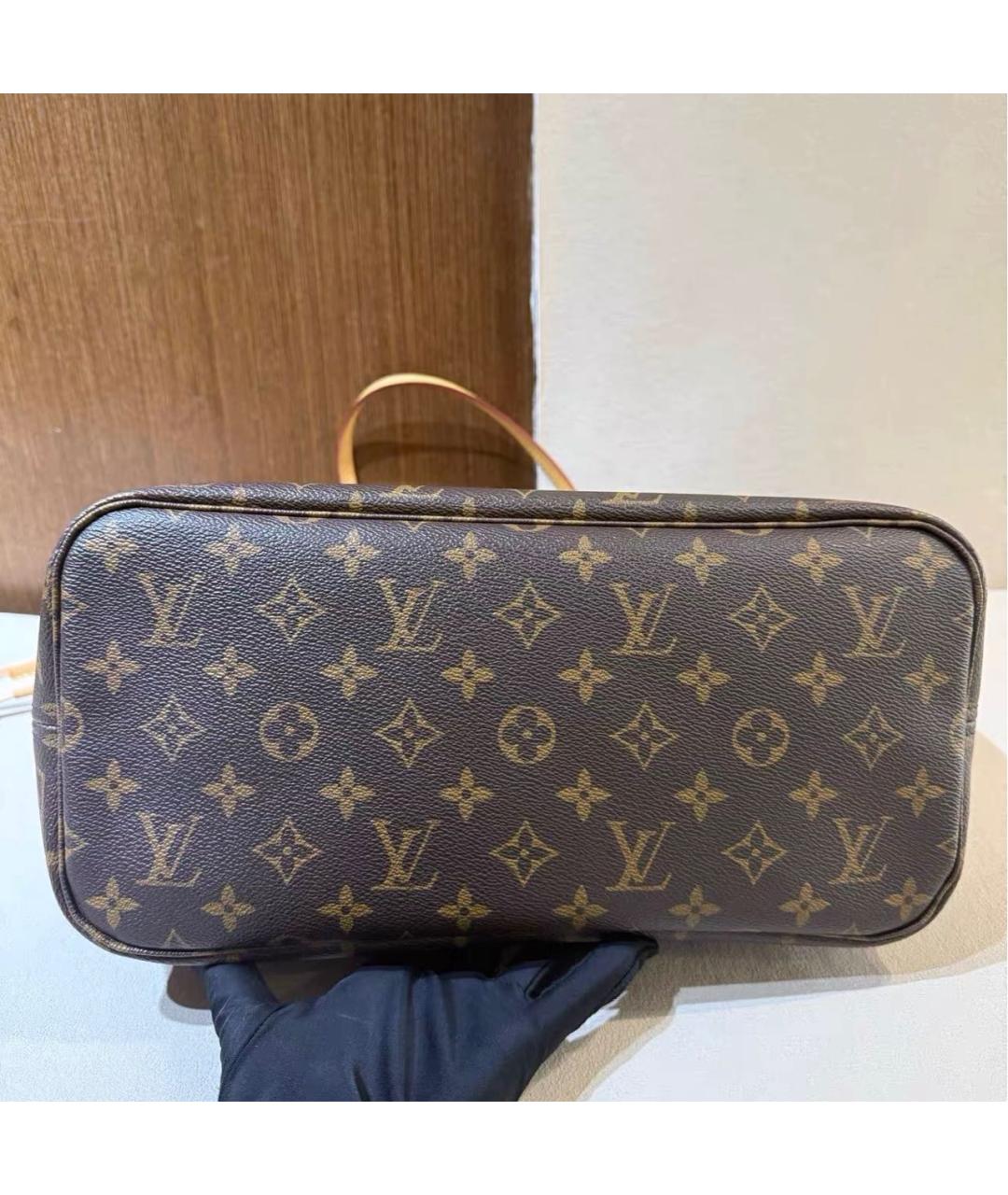 LOUIS VUITTON Коричневая кожаная сумка тоут, фото 6