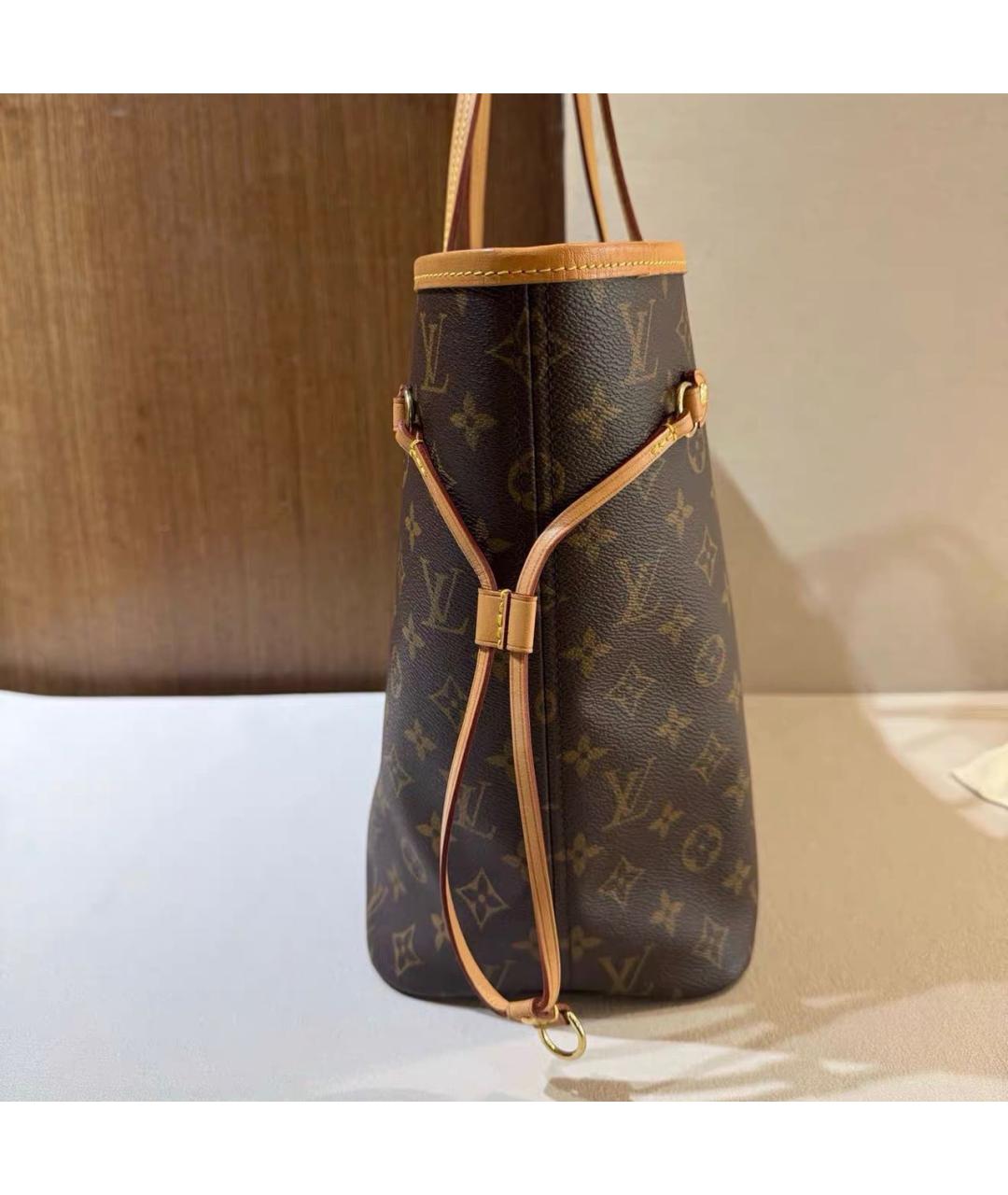 LOUIS VUITTON Коричневая кожаная сумка тоут, фото 3