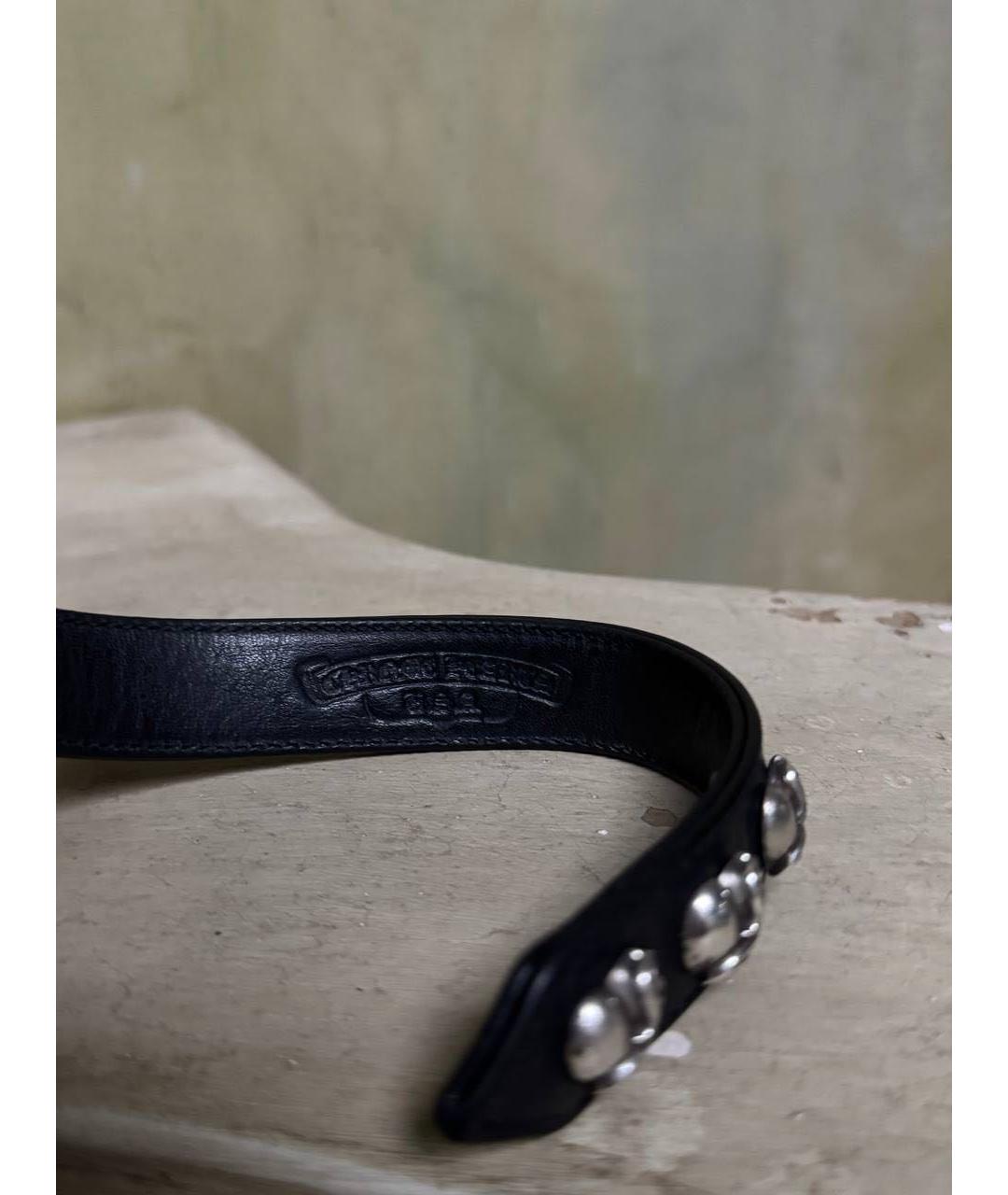 CHROME HEARTS Черный кожаный браслет, фото 2