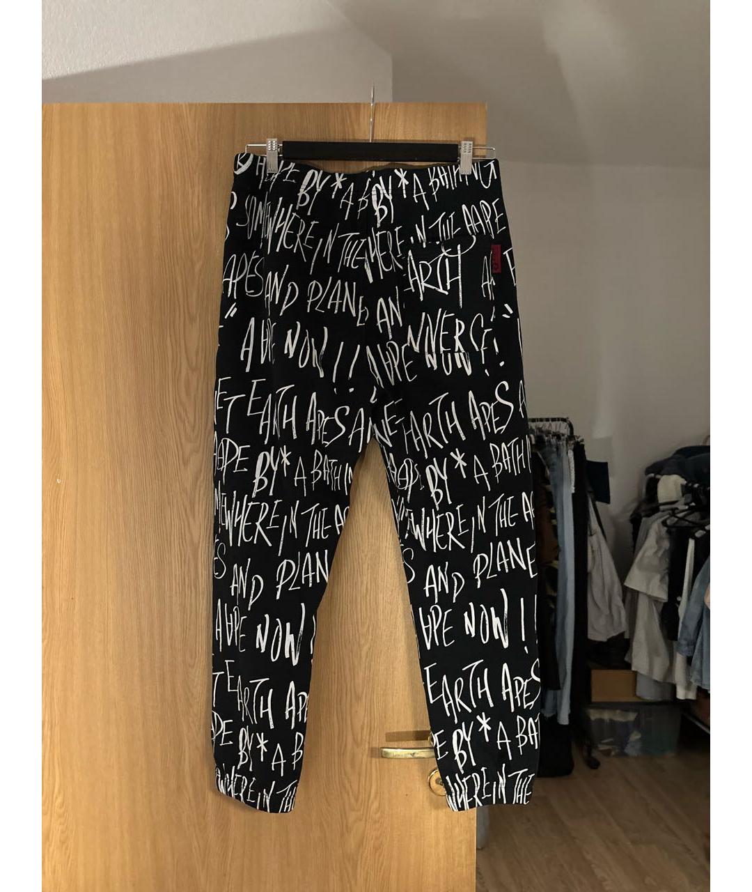 A BATHING APE Черные хлопковые повседневные брюки, фото 2