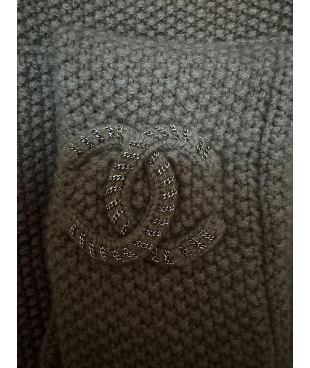CHANEL Бежевый кашемировый шарф, фото 4