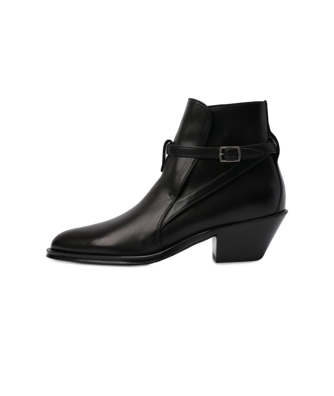 SAINT LAURENT Черные кожаные ботильоны, фото 9
