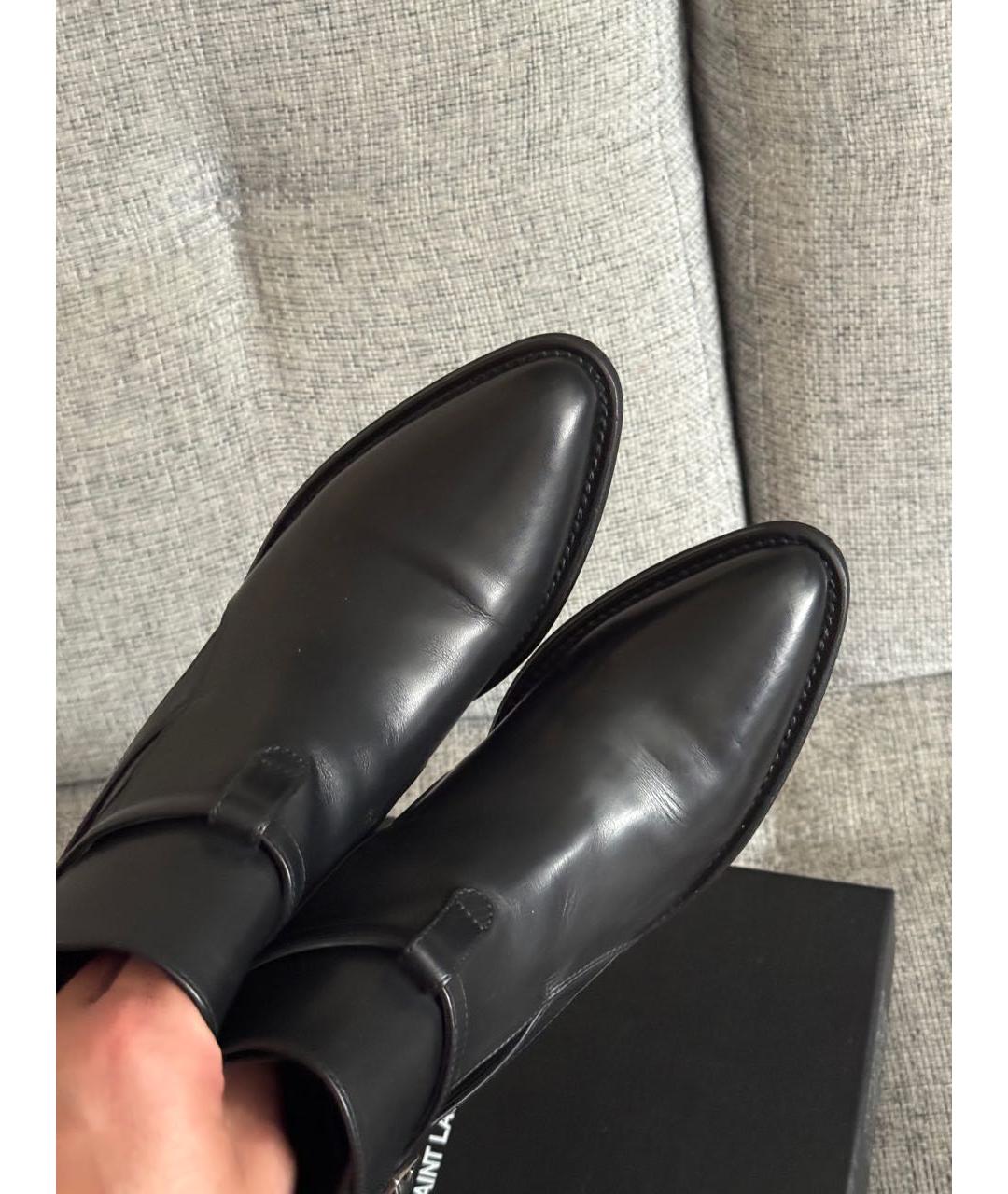 SAINT LAURENT Черные кожаные ботильоны, фото 5