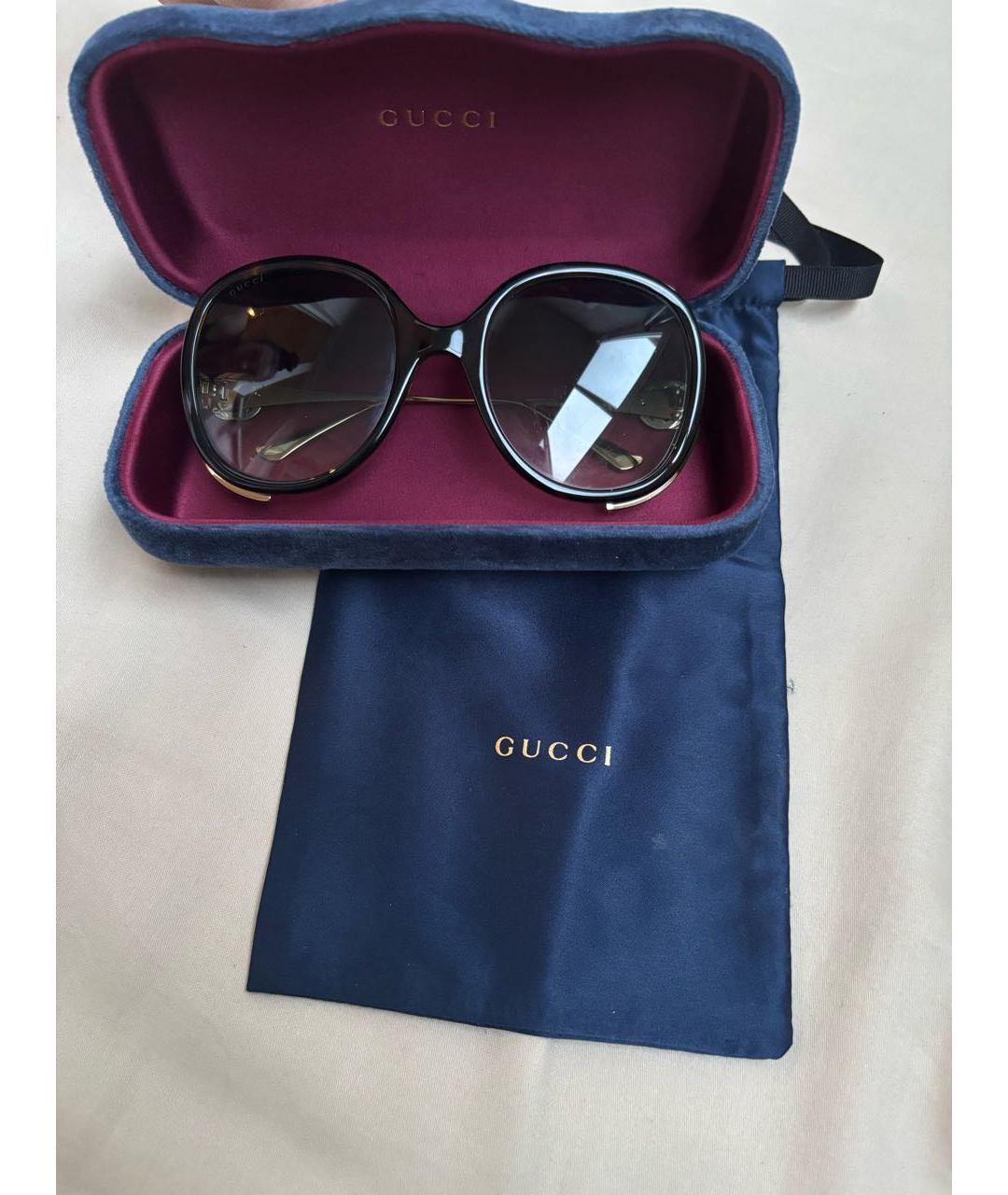 GUCCI Коричневые пластиковые солнцезащитные очки, фото 5
