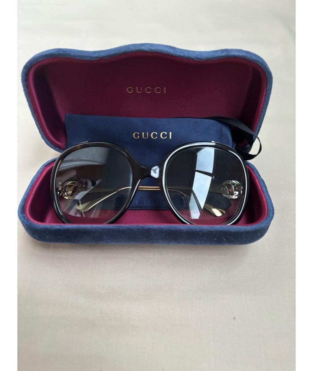 GUCCI Коричневые пластиковые солнцезащитные очки, фото 6