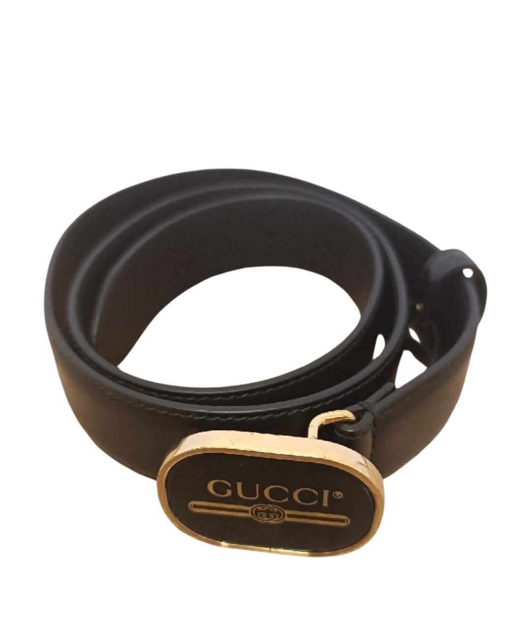 GUCCI Черный кожаный ремень, фото 1